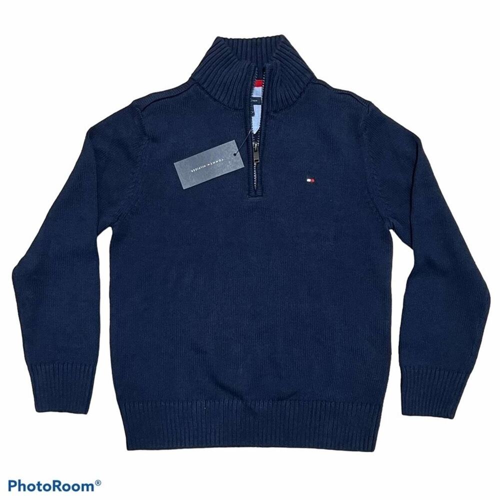 Tommy Hilfiger Sweater Kids Boys Size 5 5T Quarter 1/4 Zip Pullover Jumper NWT